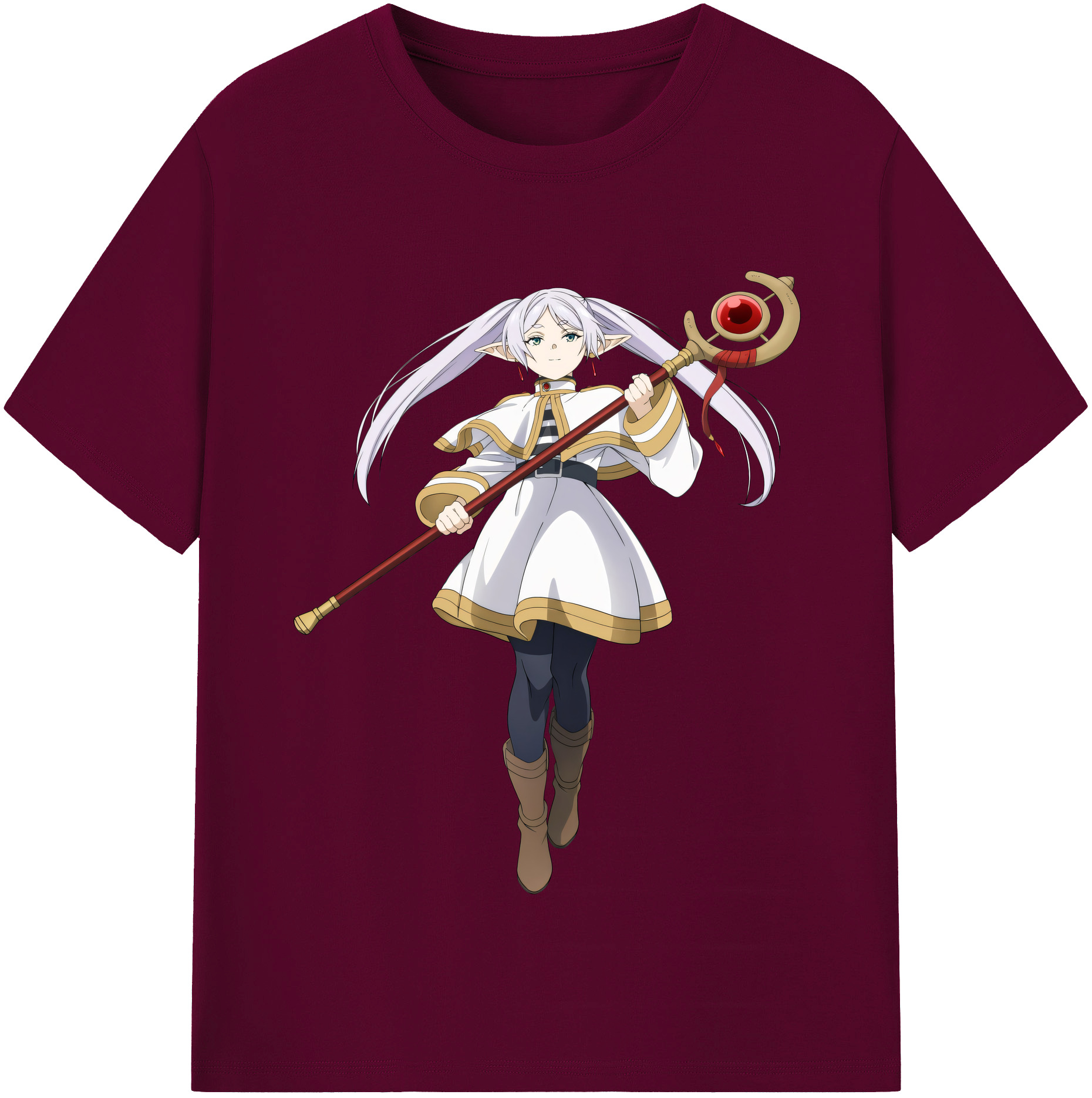 （画像用） 葬送のフリーレン Frieren レディースカジュアルプリントTシャツ（綿100％）